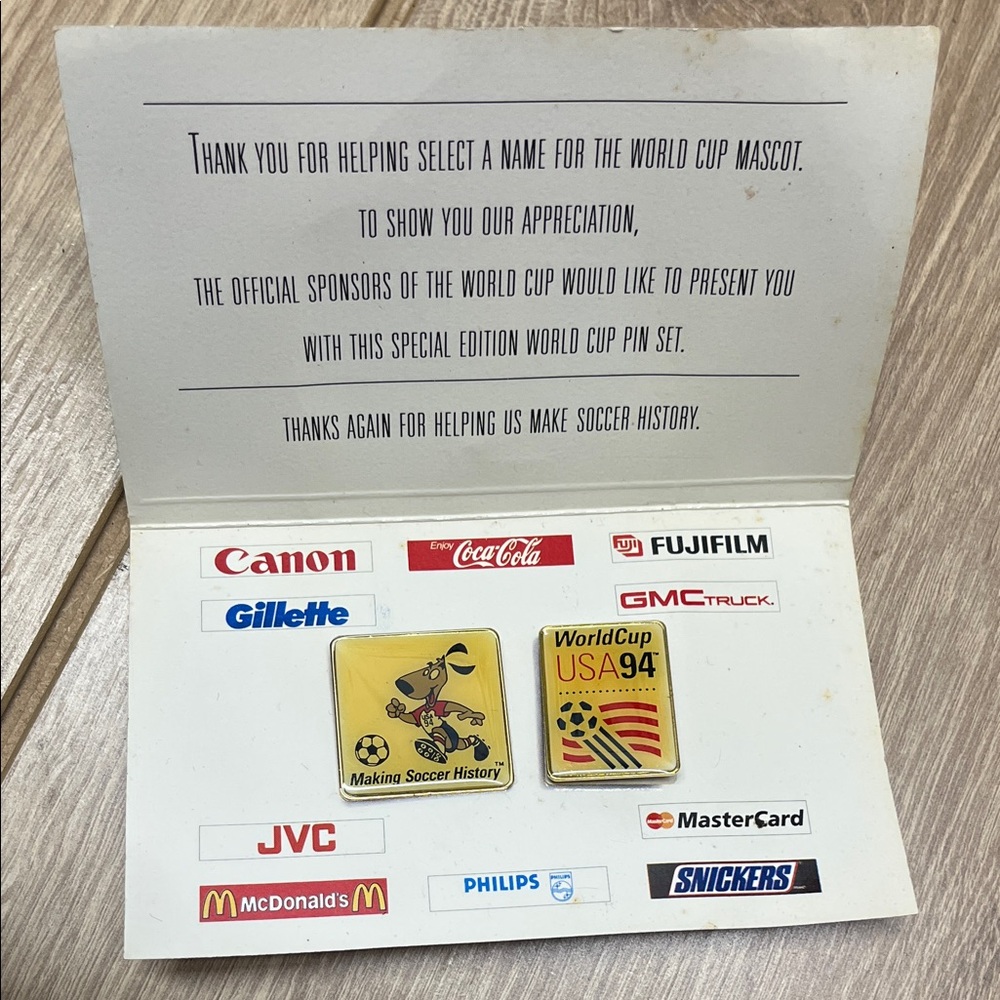 World Cup USA 94 Commemorative Pin Set